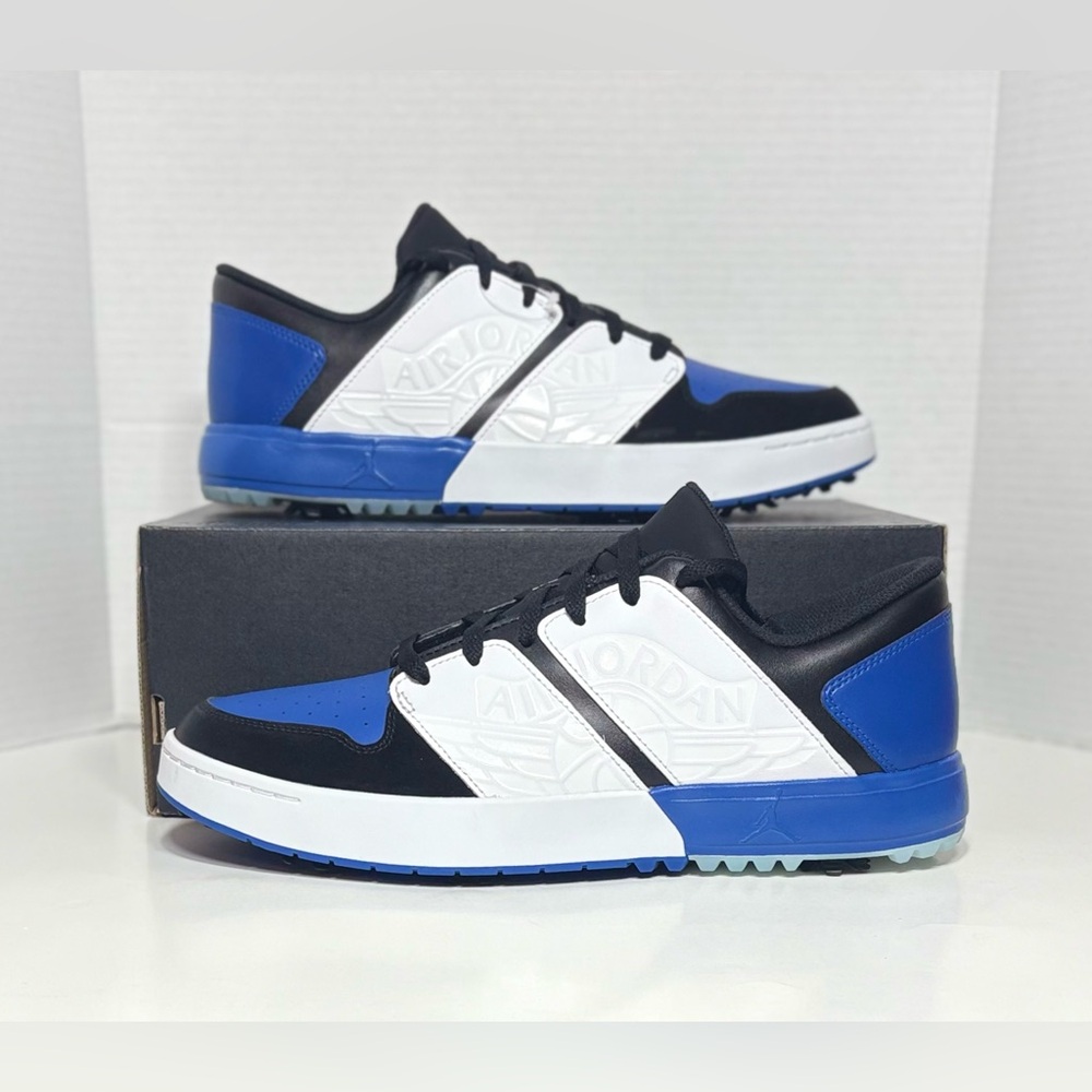 Jordan Golf Shoes Nu Retro 1 Low Golf Spikes White blue black sneaker FZ4153-004
